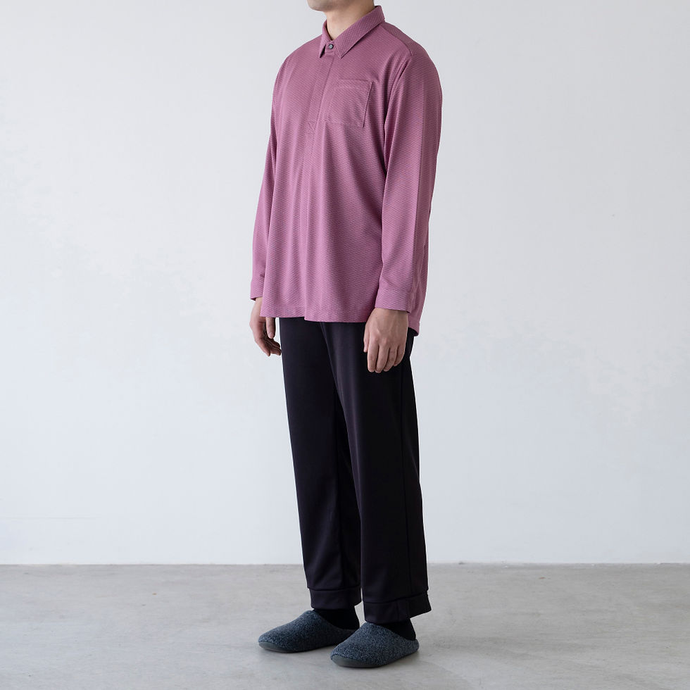 サムネイル： MEN 保湿素材 ブラウス風プルオーバー