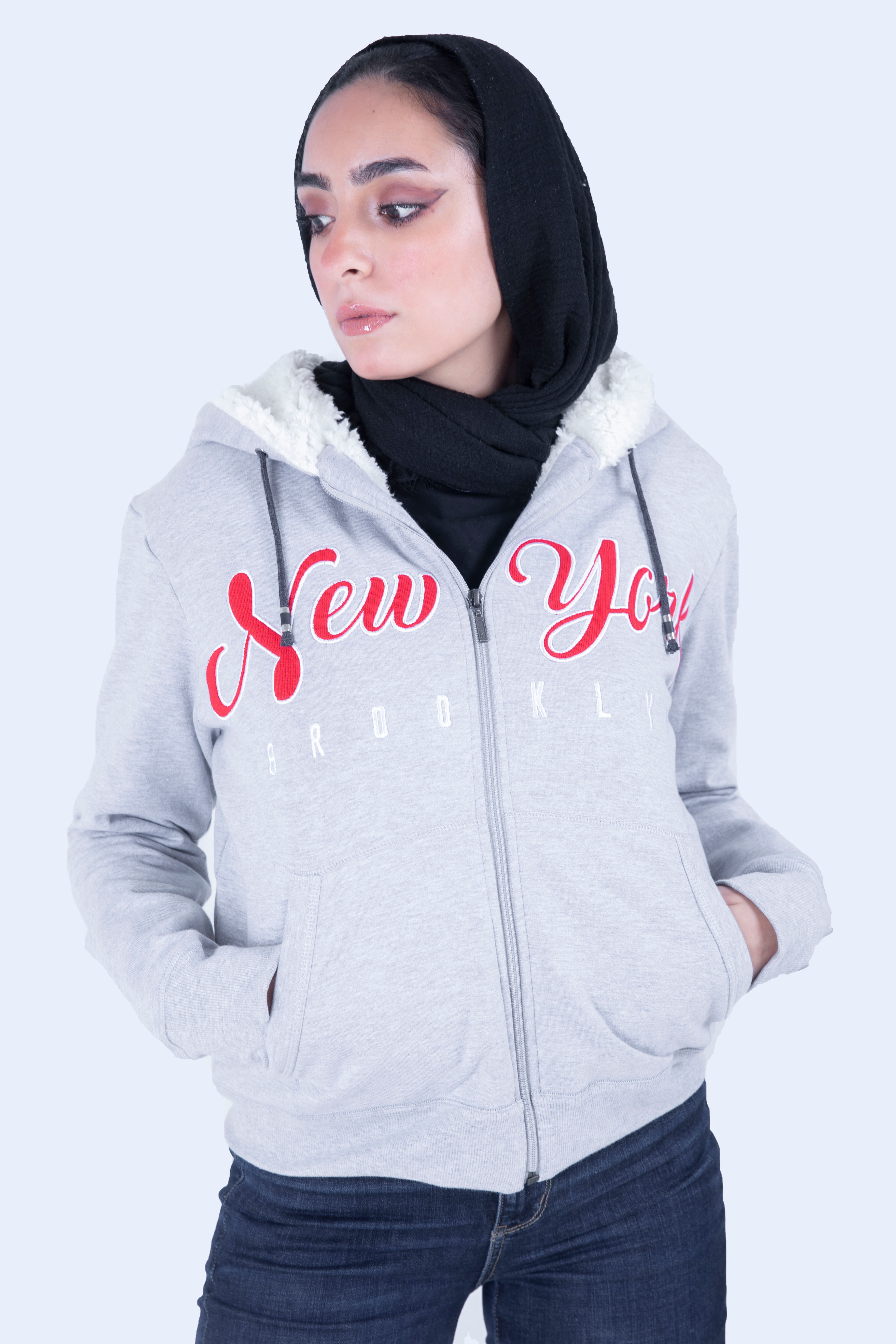 Fur full-Zip Hoodie Ash New York