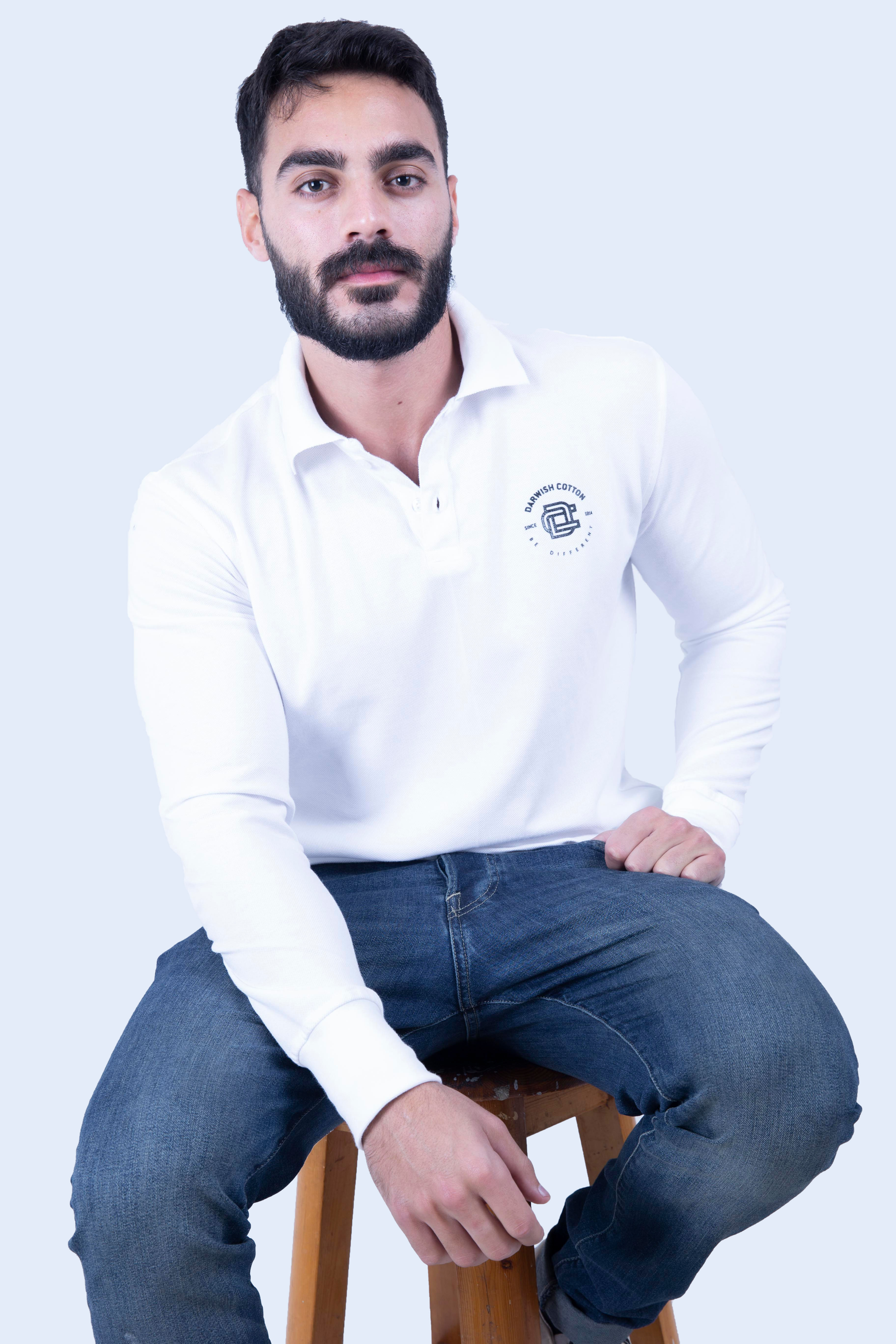Polo full sleeve white