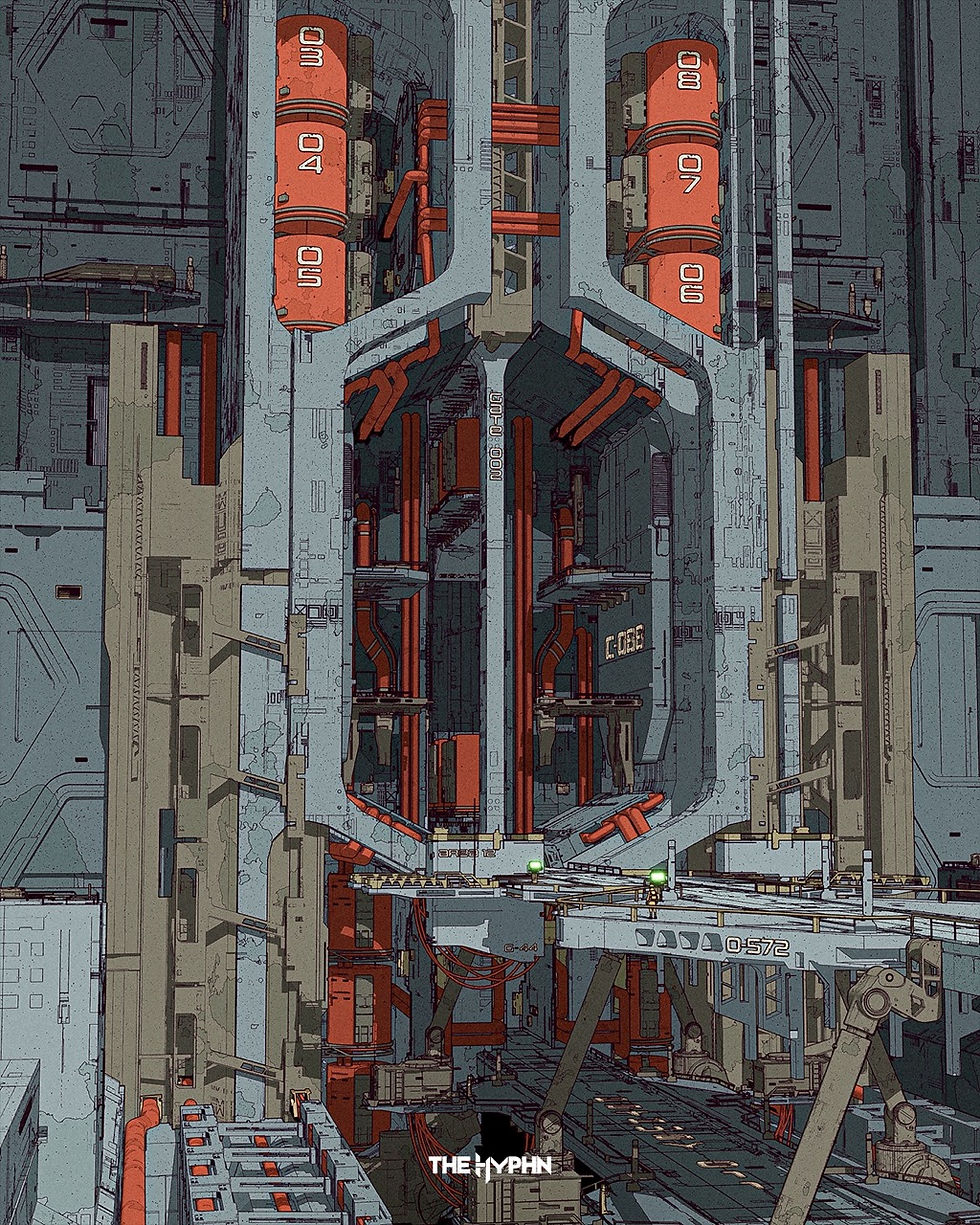 cartoon scifi factory