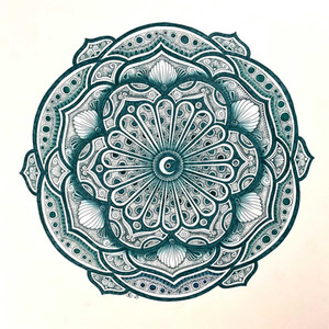 Mandala Kunstwerk in türkis