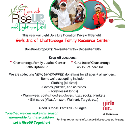 Light Up a Life Holiday Donation Drive