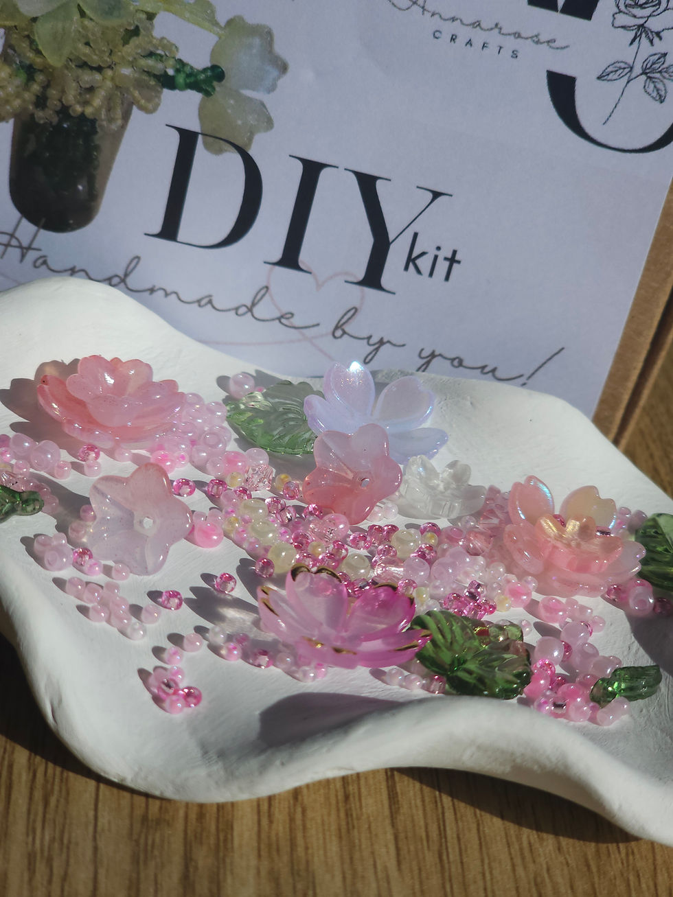 Thumbnail: Pink DIY Beaded Flower Bouquet Kit
