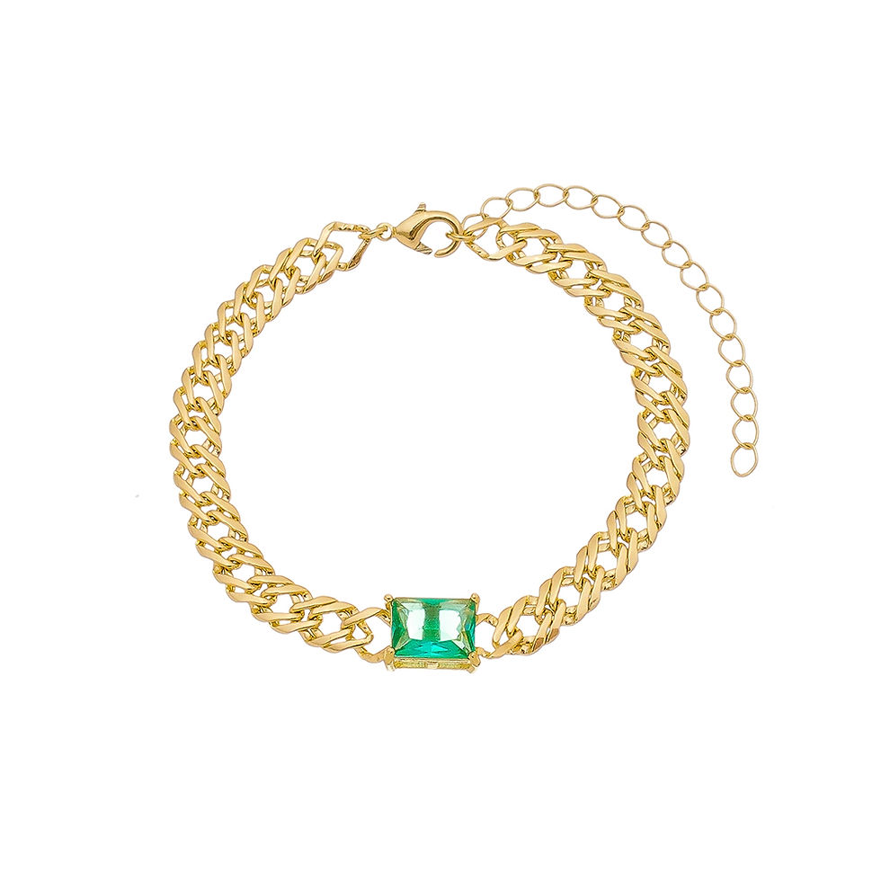 Pulseira grumet dupla com pedra Turmalina