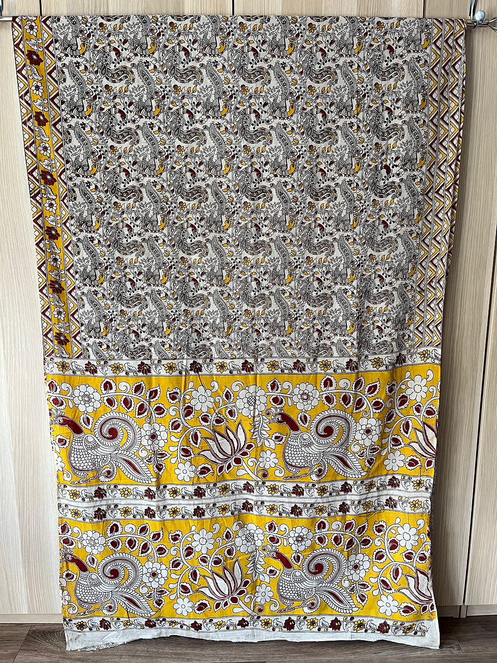 Kalamkari Peacock Saree