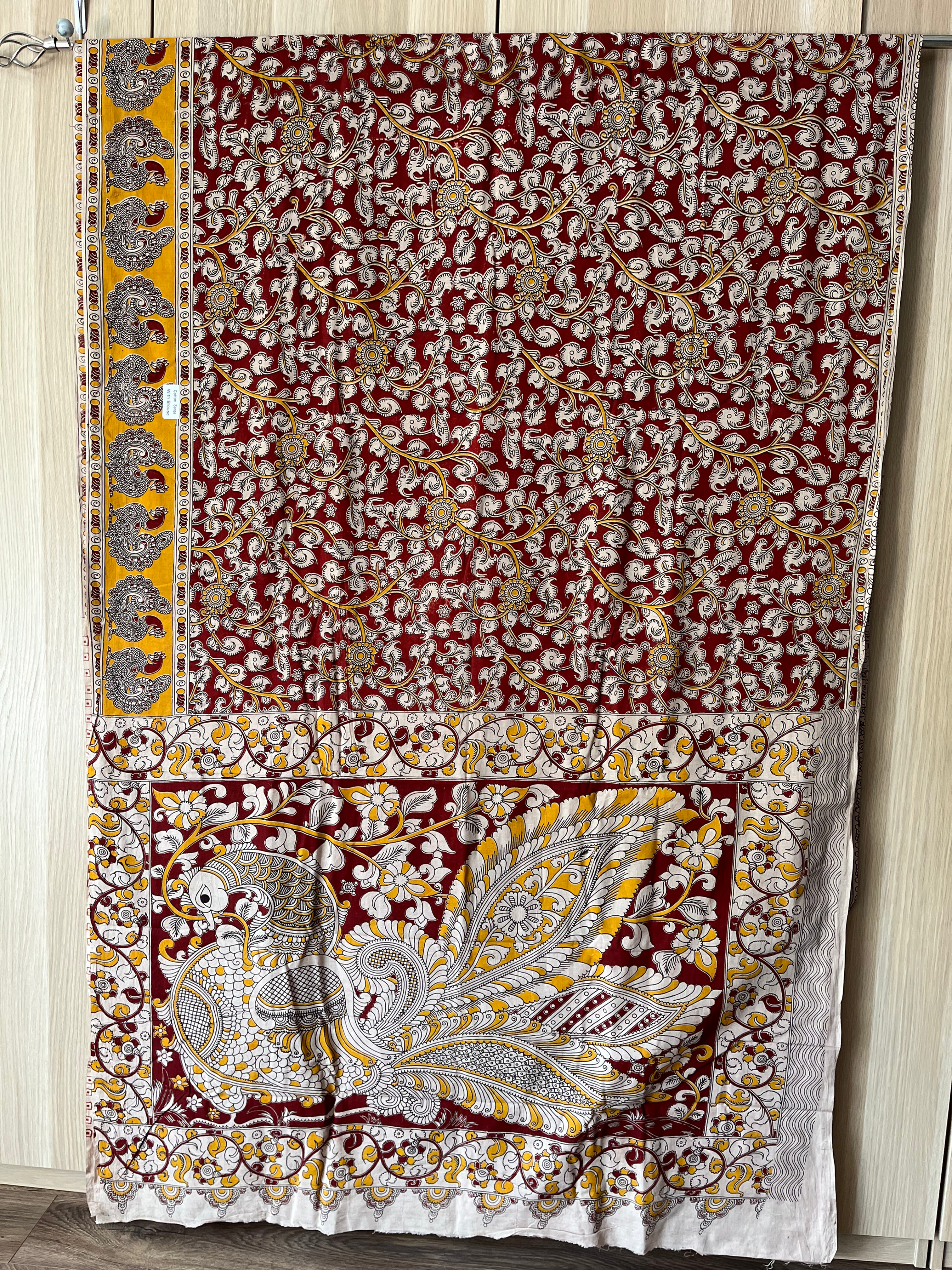 Kalamkari Peacock Saree