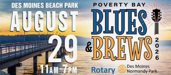 Poverty Bay Blues & Brews Fest will return to Des Moines Beach Park on Saturday, Aug. 29