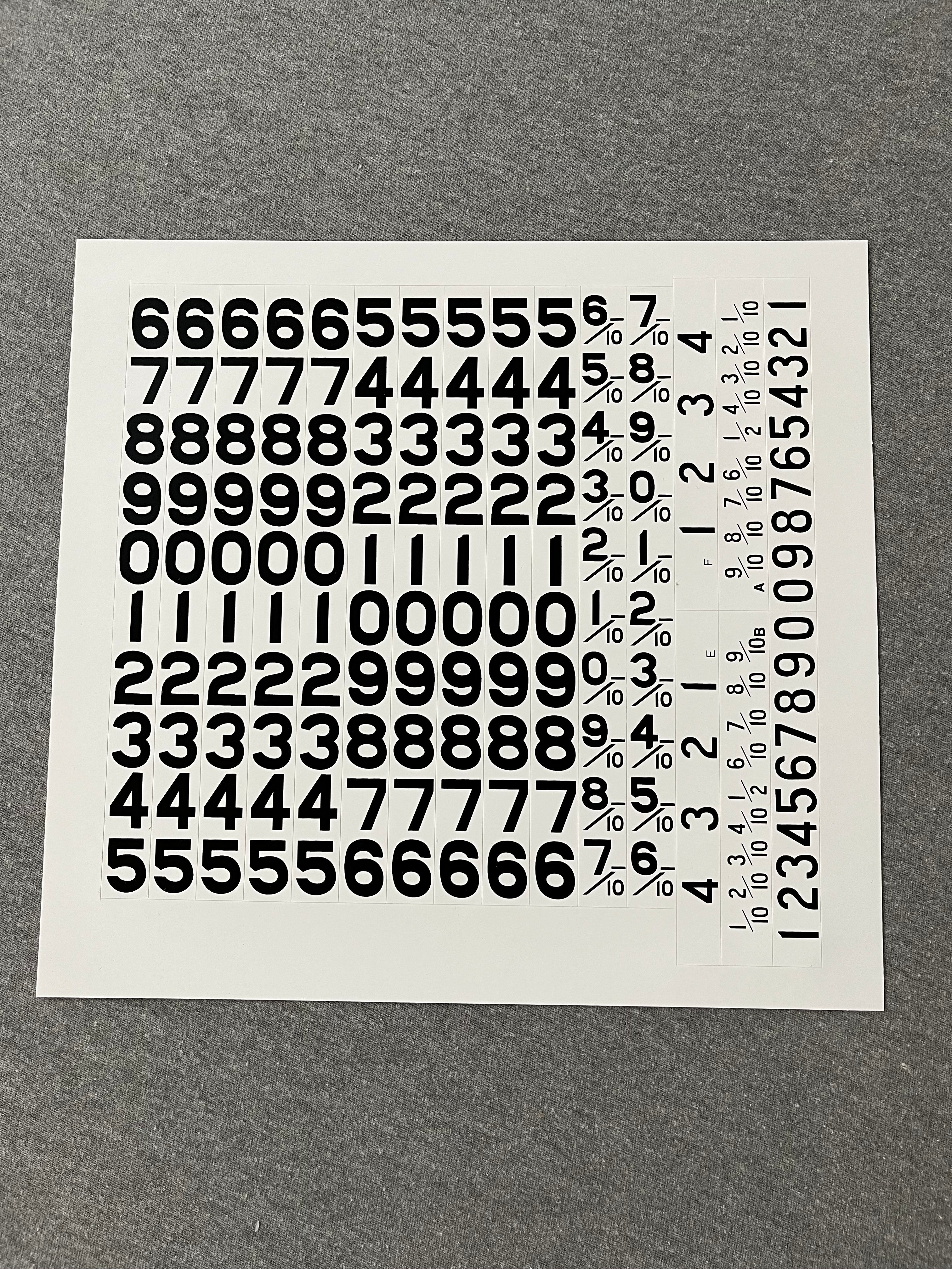 Meter Spool Vinyl Decal (White w/ Black #s)