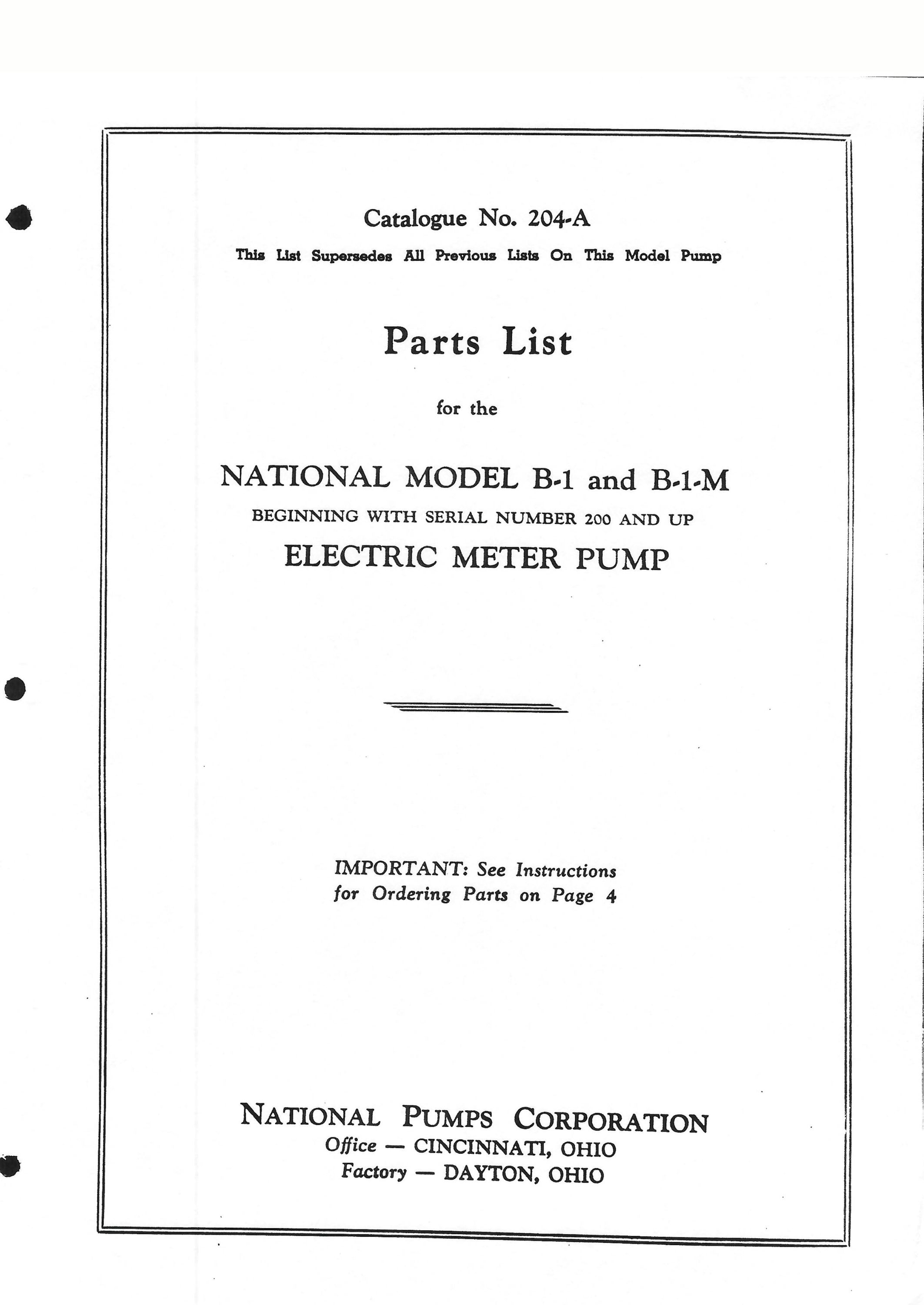 National B-1/ B-1-M Manual