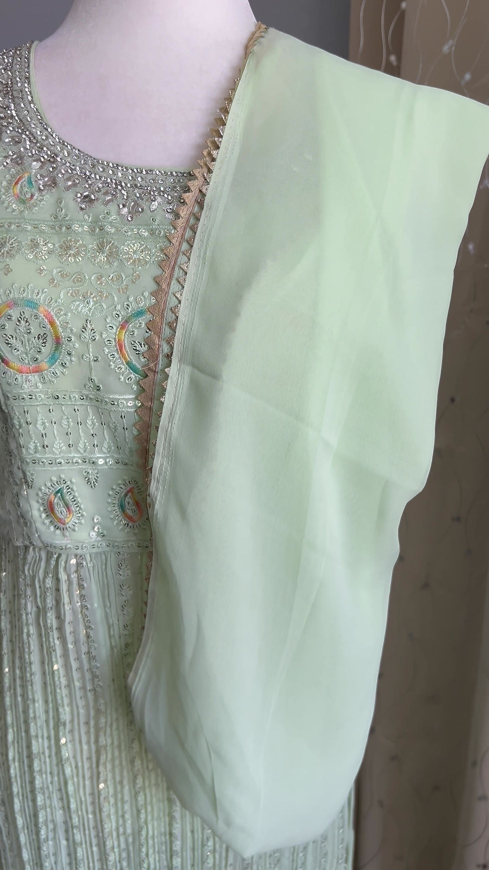 Thumbnail: Enchanted Salwar With Real Mirror Embroidery Work