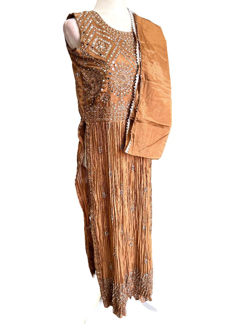 Copper Salwar With Embroidery