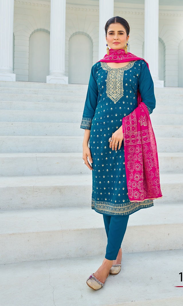 Elegant Foil Print Salwar in Plus Size for Parties