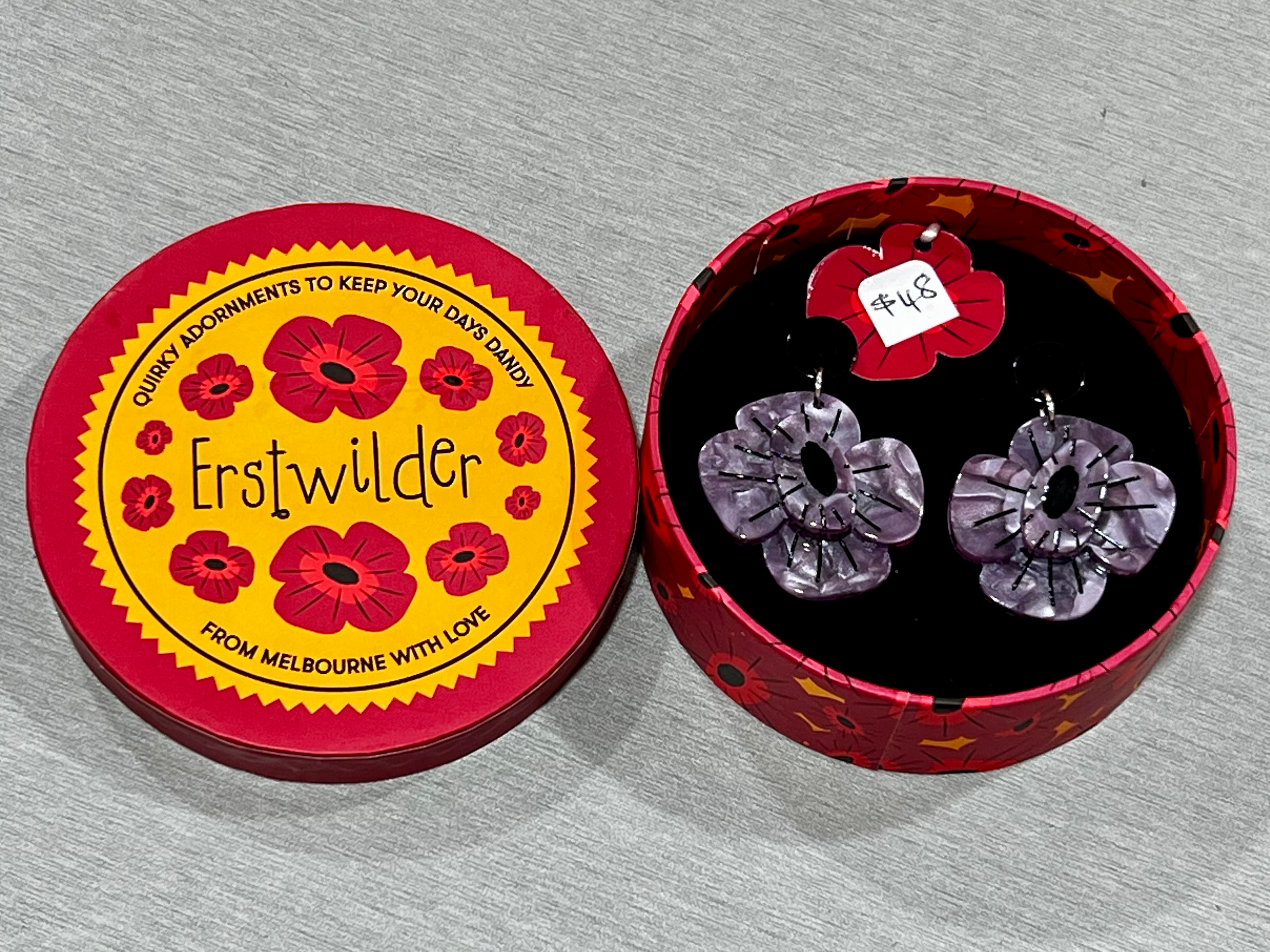 Remembrance Poppy Drop Earrings