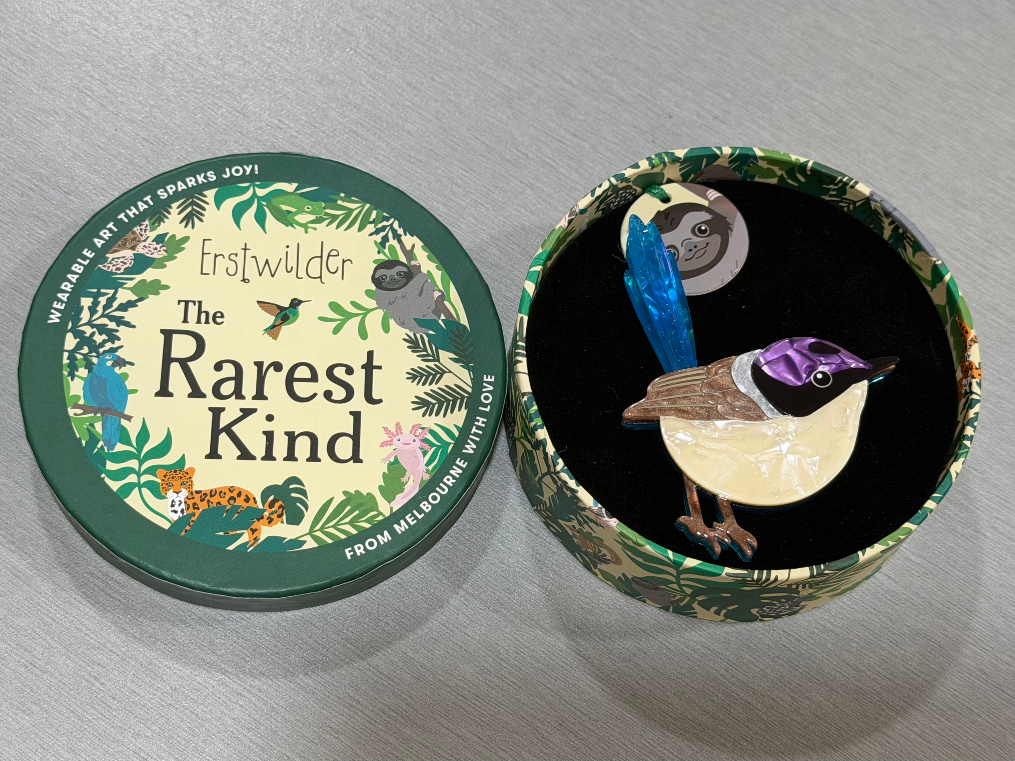 Purple-Crowned Fairy Wren Brooch