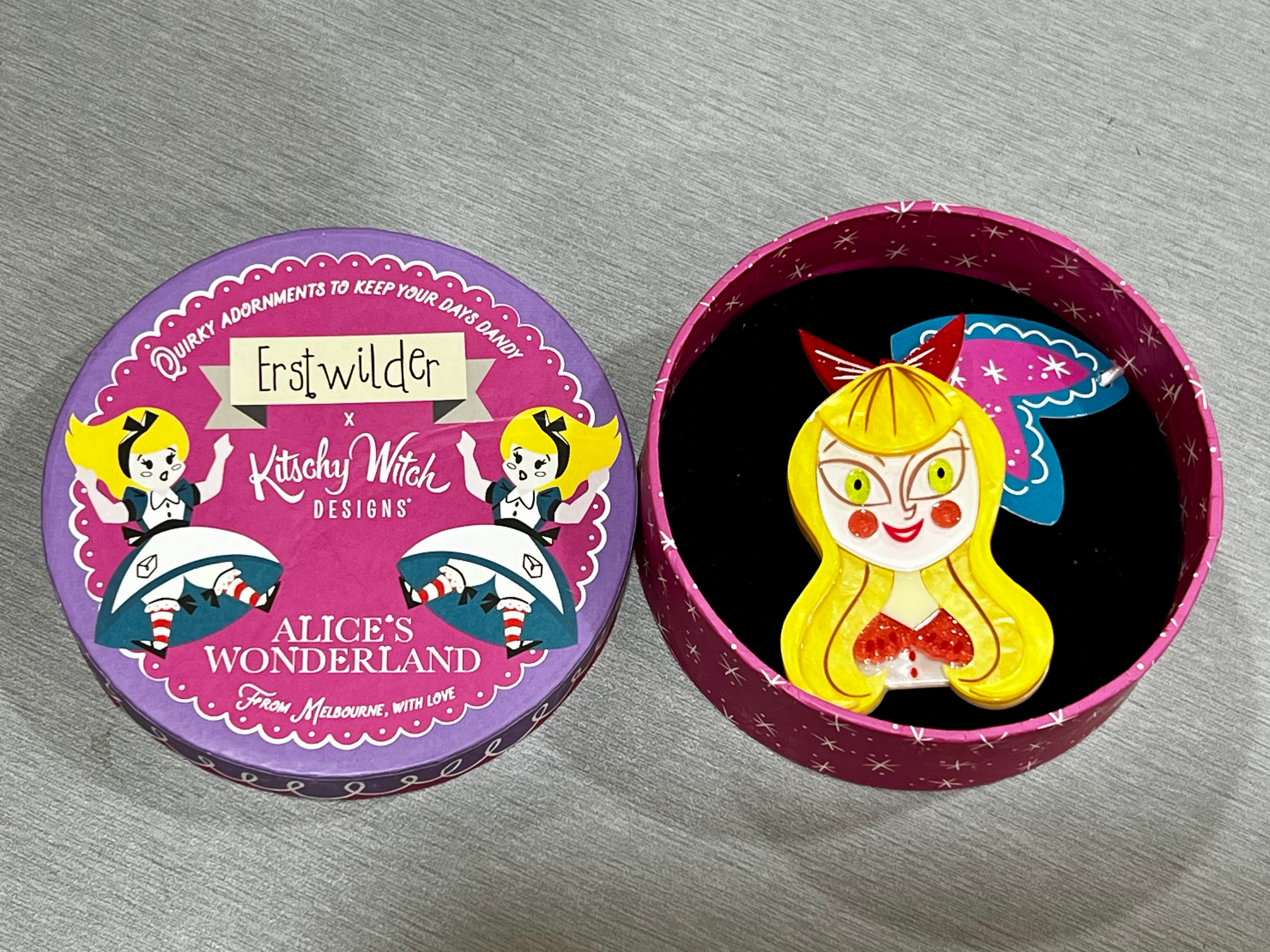 A Curiouser and Curiouser Alice Brooch