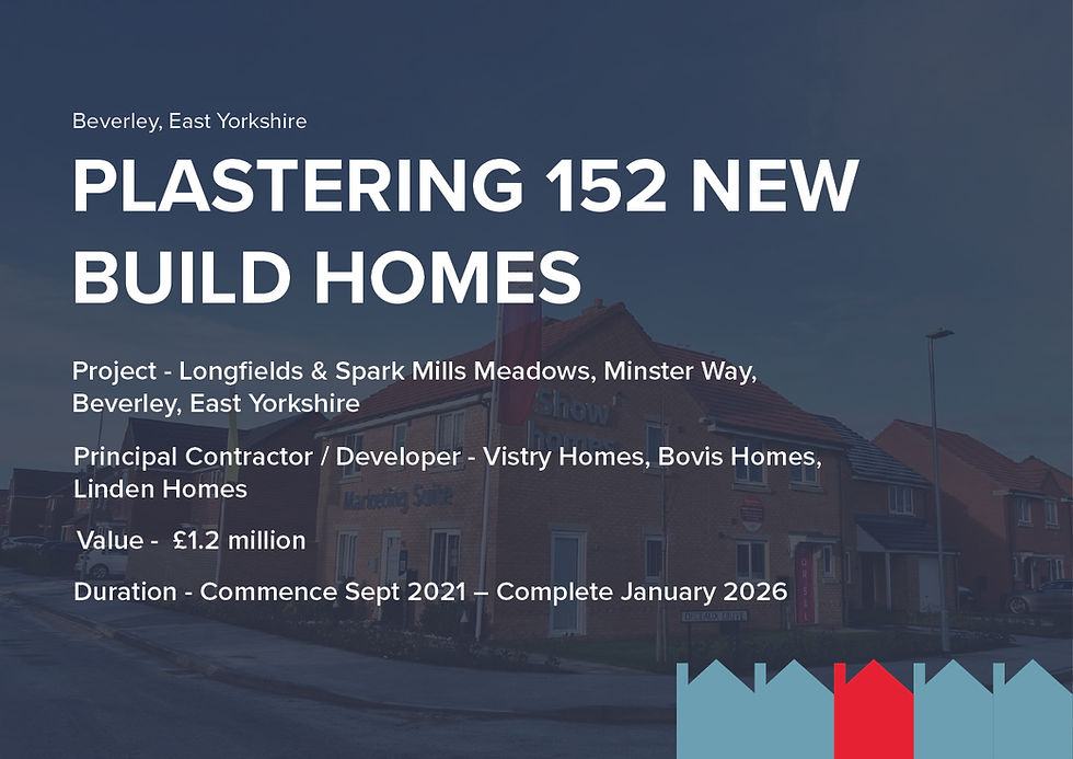Plastering 152 new Build Homes Beverley, East Yorkshire