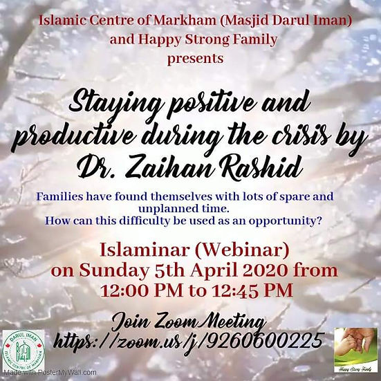 STAYING POSITIVE & PRODUCTIVE DURING THE TIME OF CRISIS