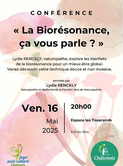 Châtenois conférence biorésonance Lydie RENCKLY Naturopathe