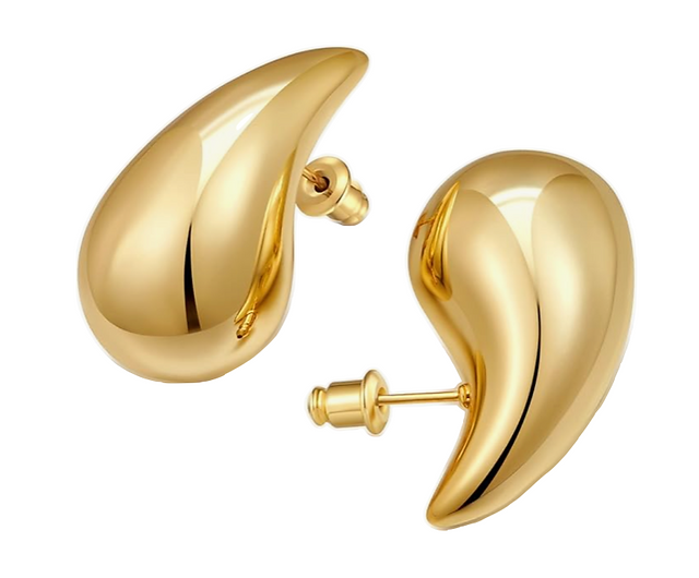 Water drop earrings - gold tone