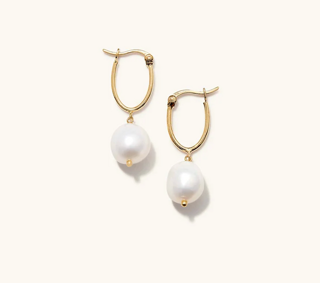 Organic pearl hoops