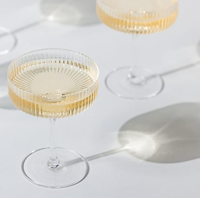Ribbed Champagne Glasses