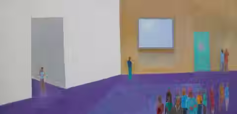 Colorful painting of a room by James Brantley.
