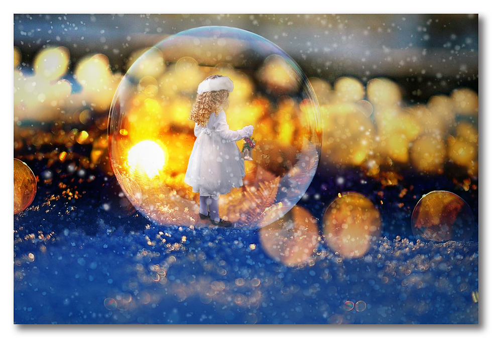 雪/シャボン玉と女の子