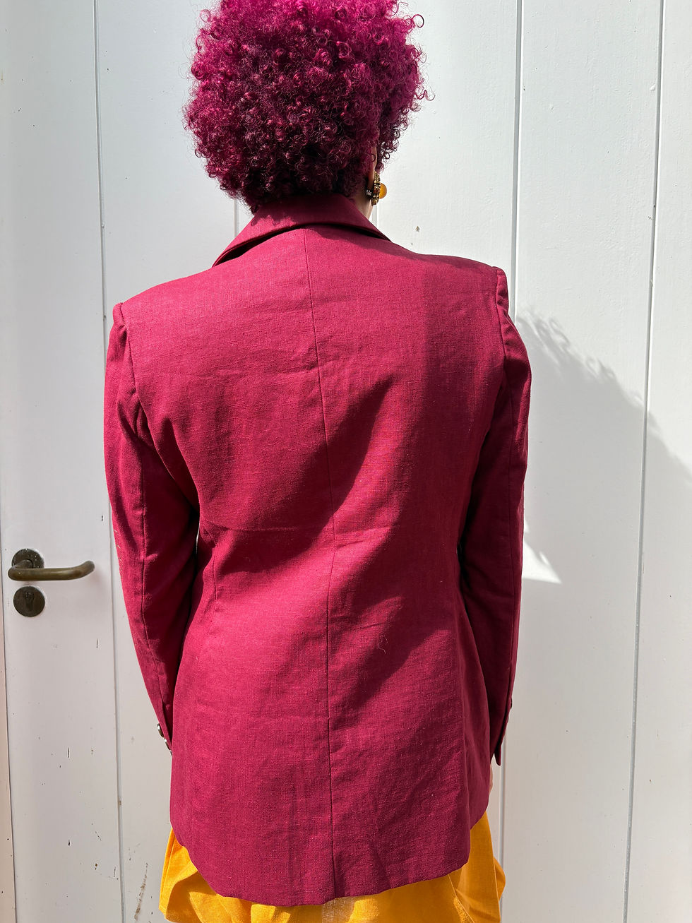 Destined Linen Single Breasted Jacket Back View