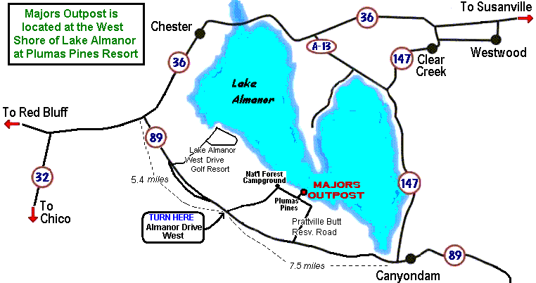 A map of Lake Almanor