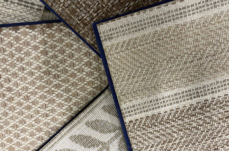 A sampling of luxury wool carpets as seen in our greater Boston showroom.
