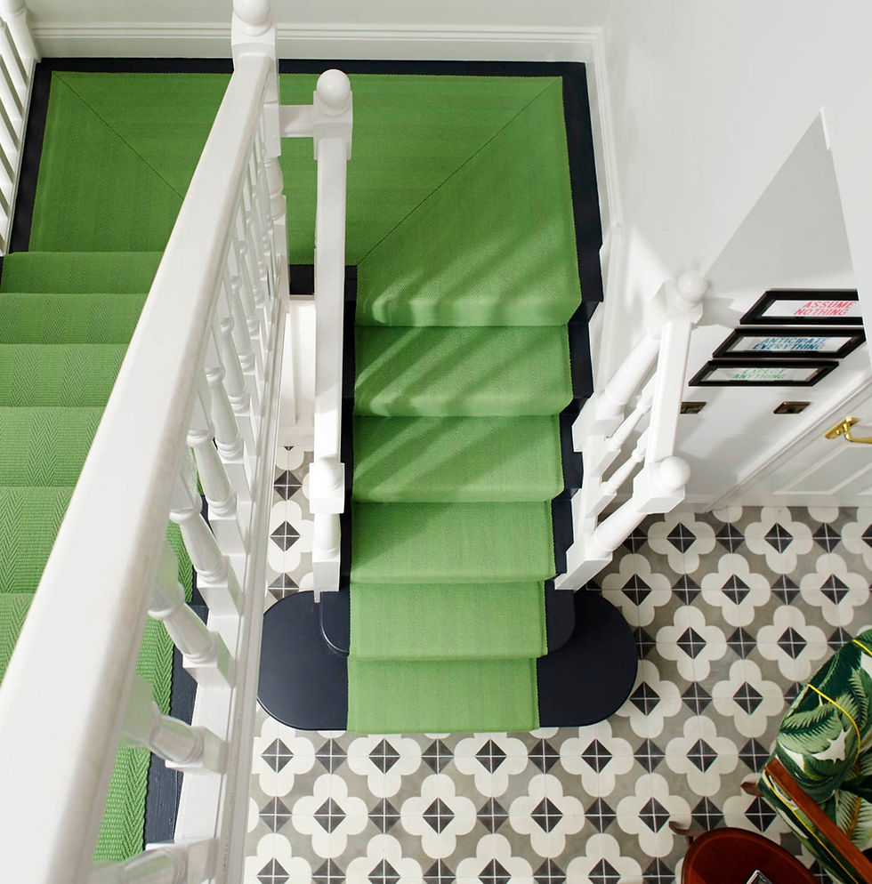 roger oates stair runner installed on stairs.