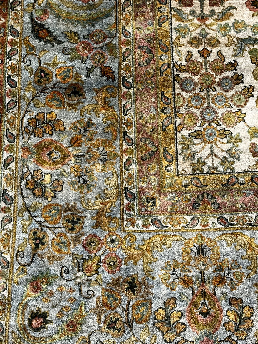 Thumbnail: Close up of Samad hand-knotted rug from their Golden Age collection.