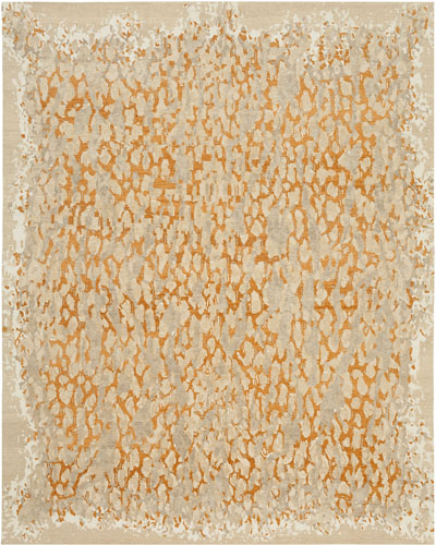 An animal print pattern in autumn colors of rust and beige.