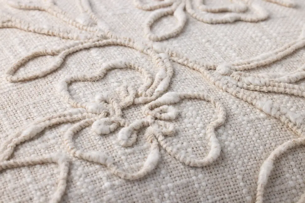 Thumbnail: Botanical Embroidered Ivory Pillow