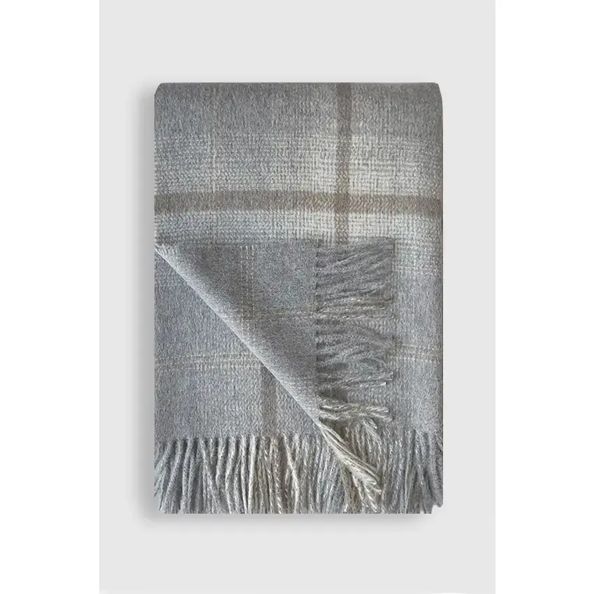 Agenda Alpaca Throw Grey/Dark Taupe