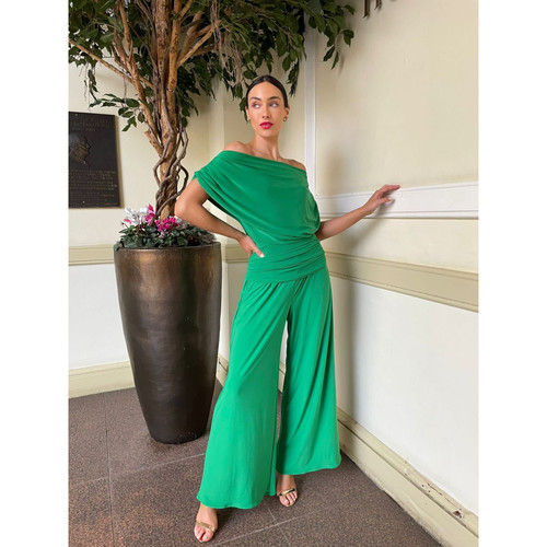 ATOM LABEL CARBON Jersey Ruched jumpsuit Green Seasons Clitheroe