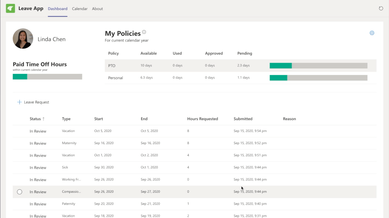 Leave app my policies dashboard.gif