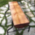 split-log garden bench