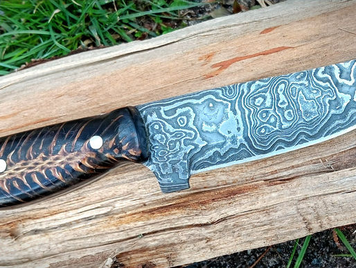 Another beautiful Damascus knife made at LLForge "From Billet to Blade" knifemaking experience.