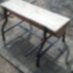 split-log garden bench available in four different woods