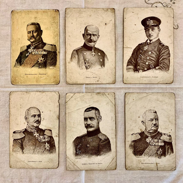 Military : Set of Six Antique WW1 German Generals Postcards