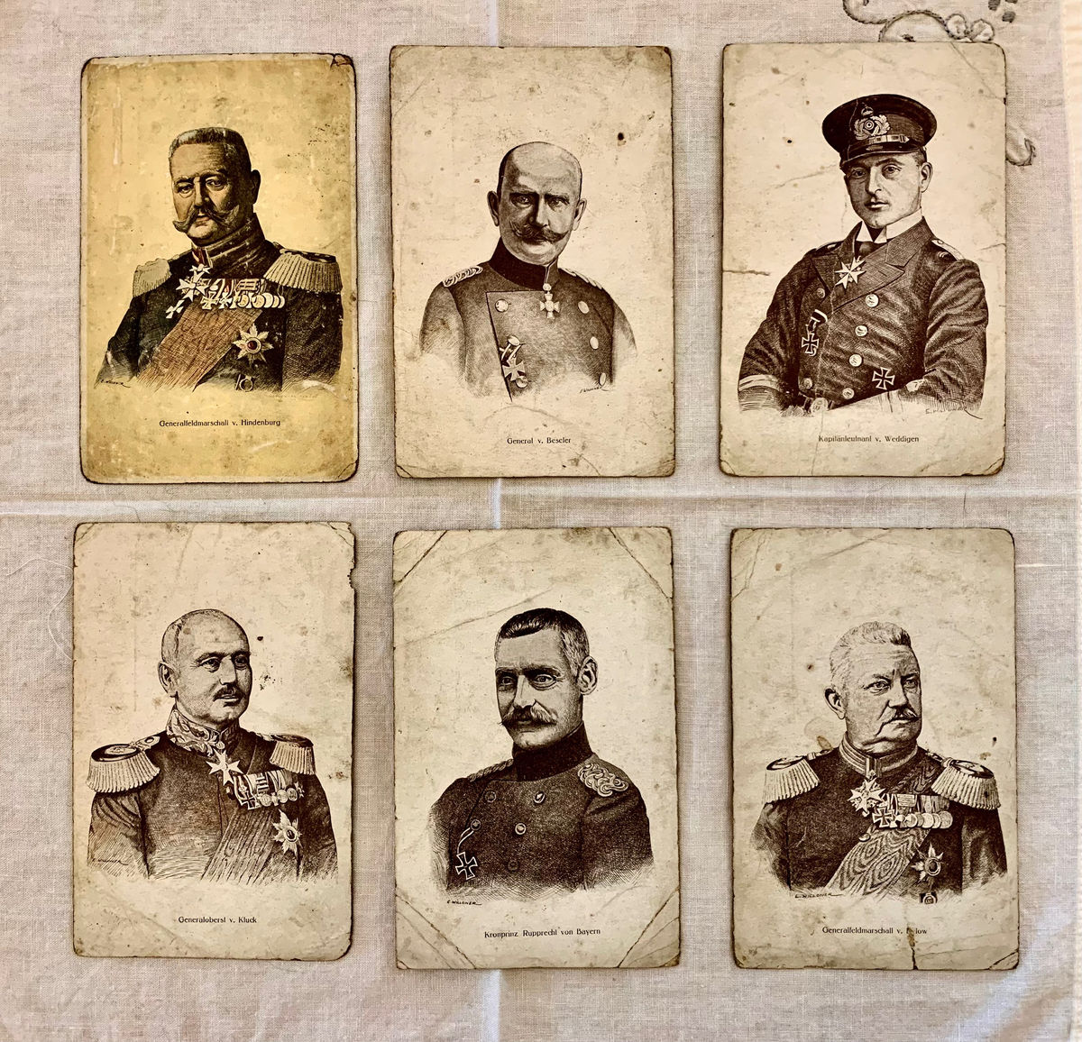 Military : Set of Six Antique WW1 German Generals Postcards, photo 1 of 9