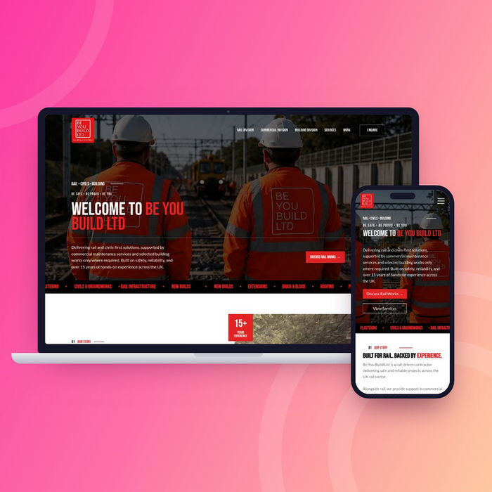 Be You Build website shown on a laptop and mobile, built on Wix Studio by The Wix Guys