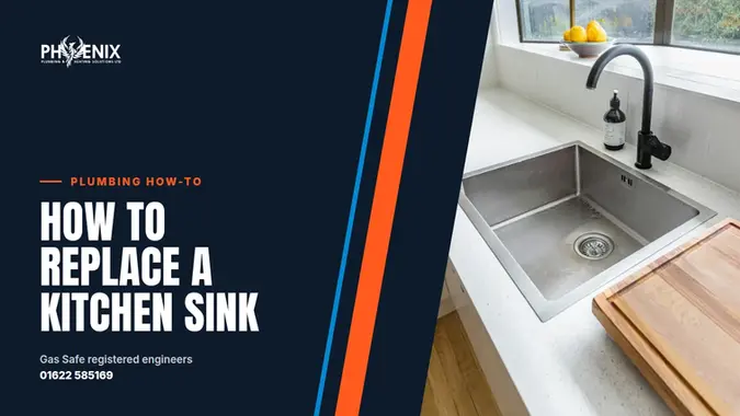 How to replace a kitchen sink guide: a stainless steel kitchen sink with a black mixer tap