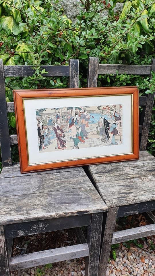 Framed Japanese Woodblock Print, photo 1 of 6