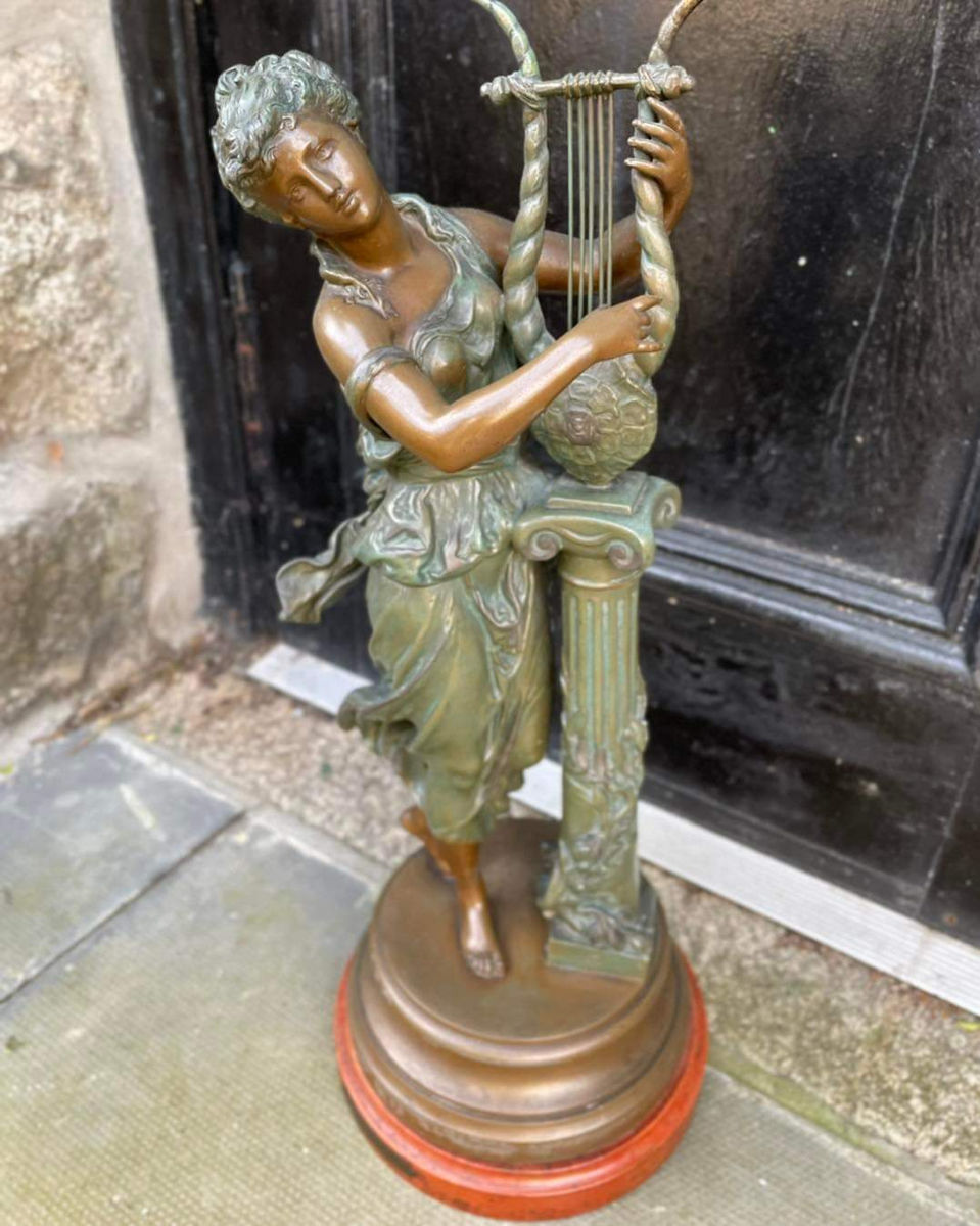 Antique French Bronze Spelter Female Figure, photo 1 of 5