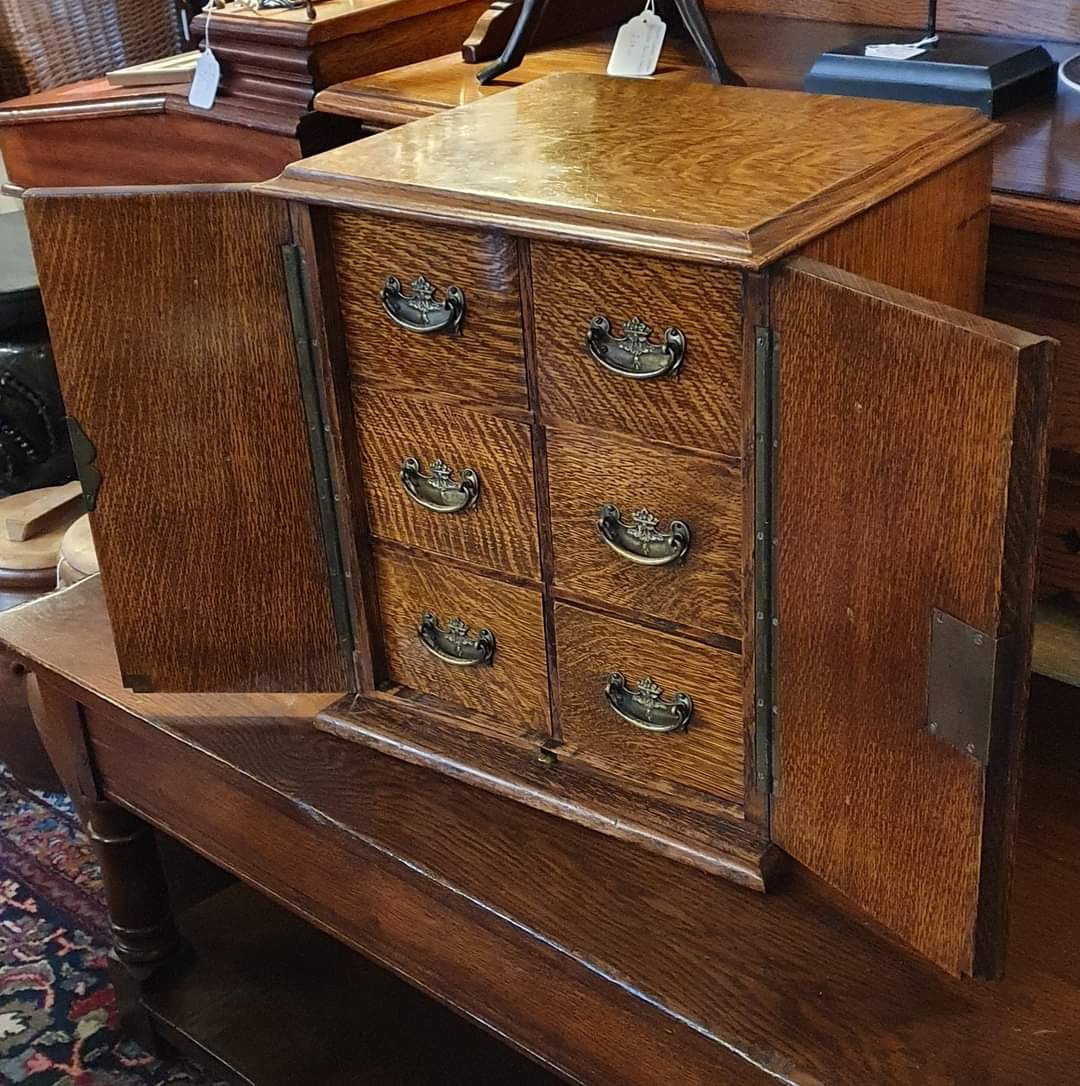 Antique Oak Ecclesiastical Collectors Cabinet, photo 1 of 9