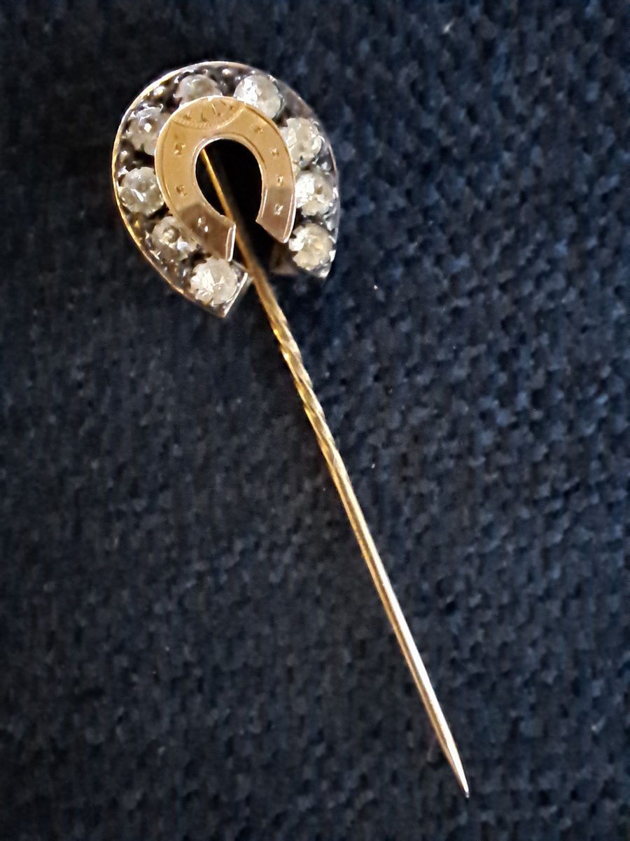 Antique 15ct Horse Shoe Stick Pin, photo 1 of 6