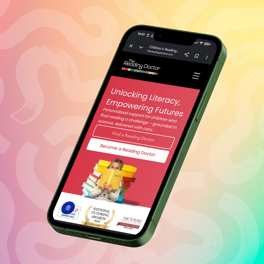 The Reading Doctors website homepage, designed by The Wix Guys