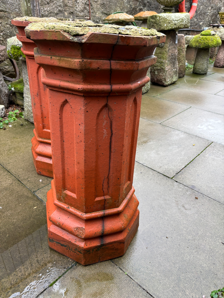 Original Antique Octagonal Terracotta Chimney Can Pot Architectural Salvage , photo 1 of 4